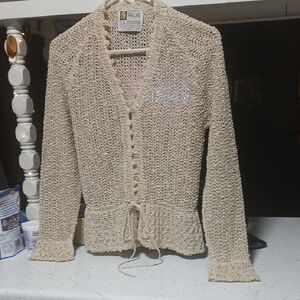 PALLAS 1970s Hand Loomed Knit Cardigan Sweater